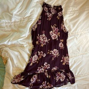 Dark halter floral dress